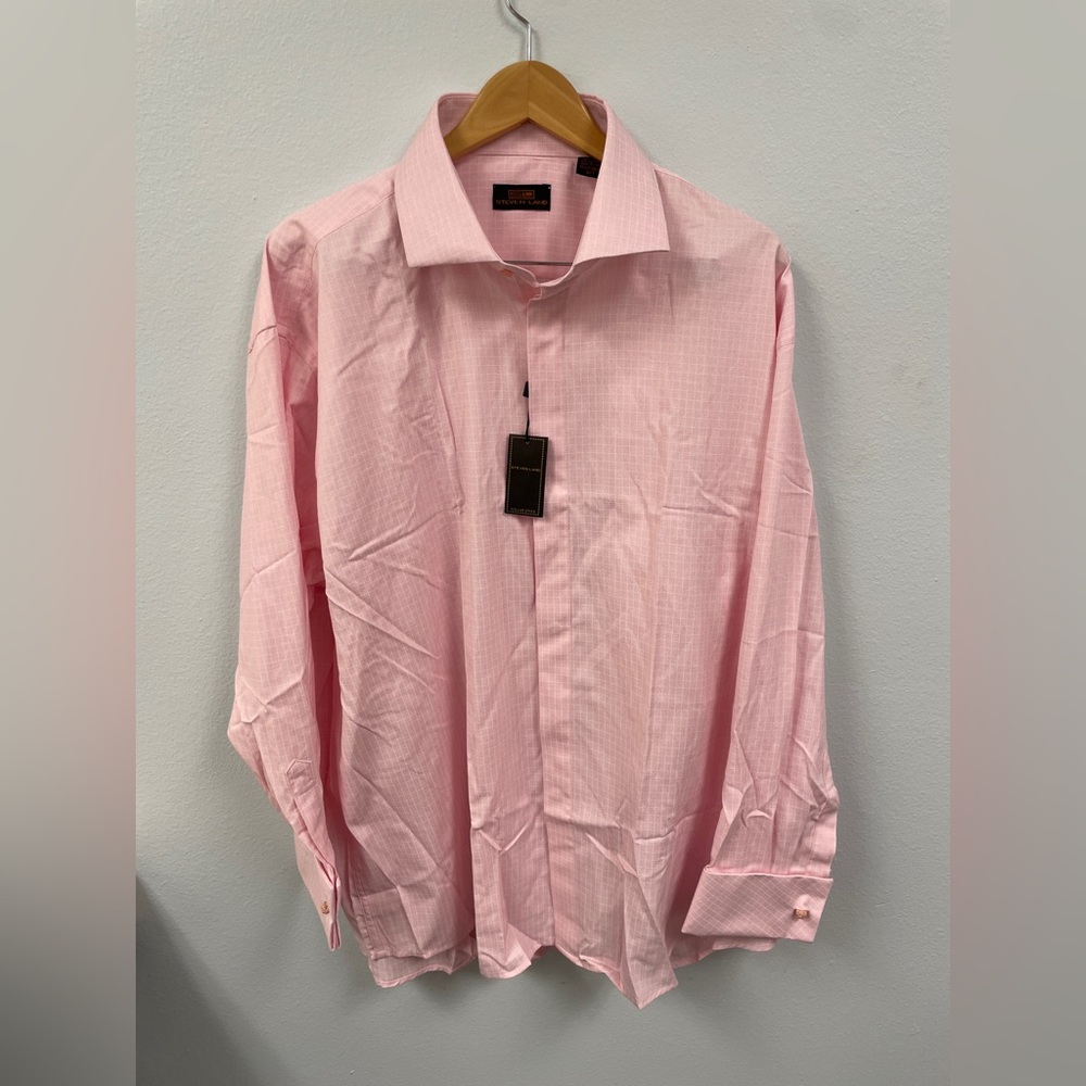 Steven Land Men's Pink Dress Shirt. New with tags. 18.5x34/35.